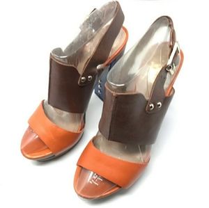 Vince Camuto Leather Color Block Heels